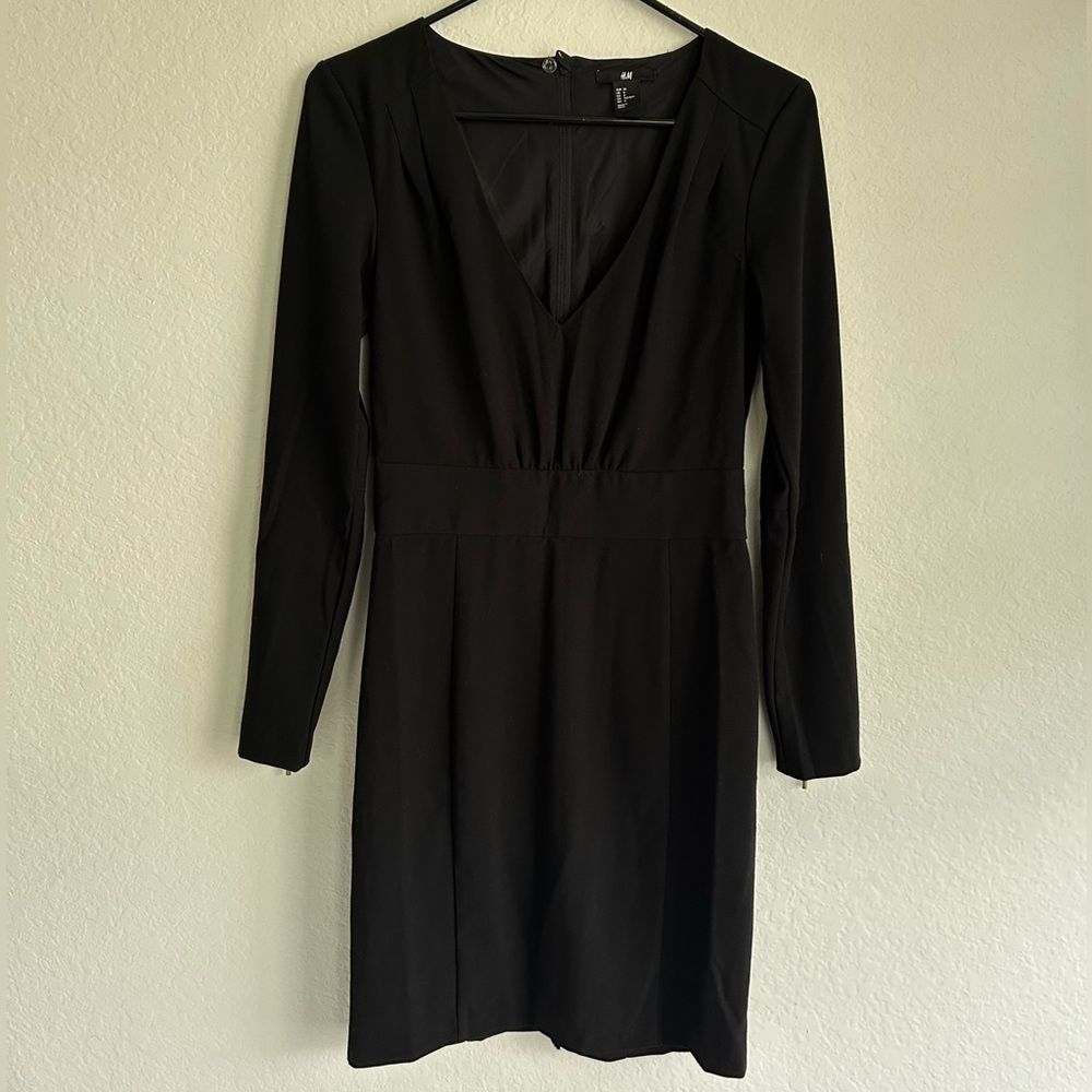 H&M little black dress long sleeve
